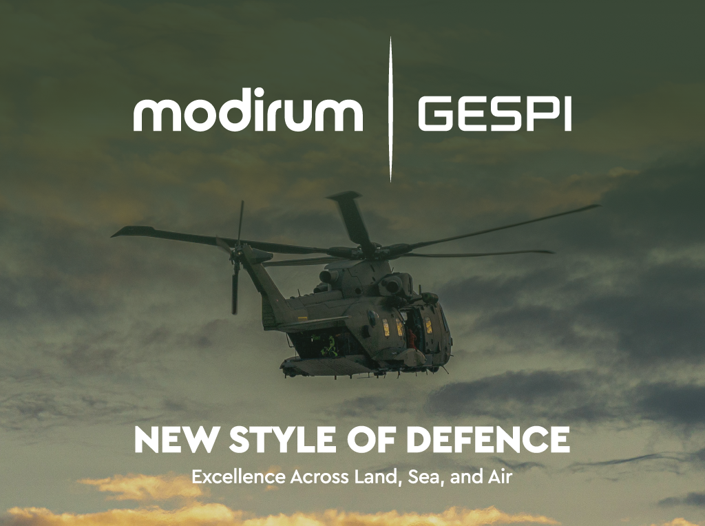 Modirum Gespi New Style of Defence logo on background photo